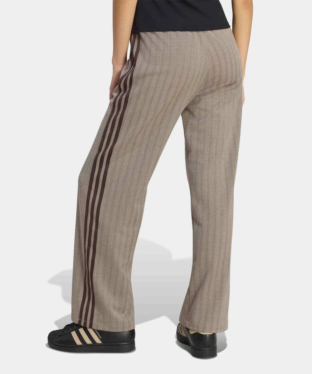 Женские спортивные брюки с принтом в полоску, мид-райз Adidas Originals, Brown — фото 3
