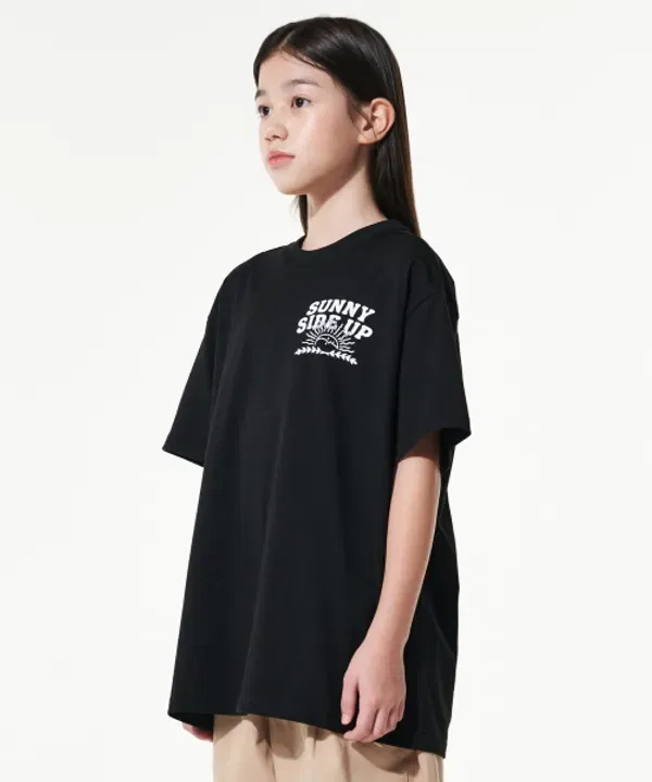 Футболка с принтом Sunny Side Up Giant Fit, Takeasy Kids, черный — фото 3
