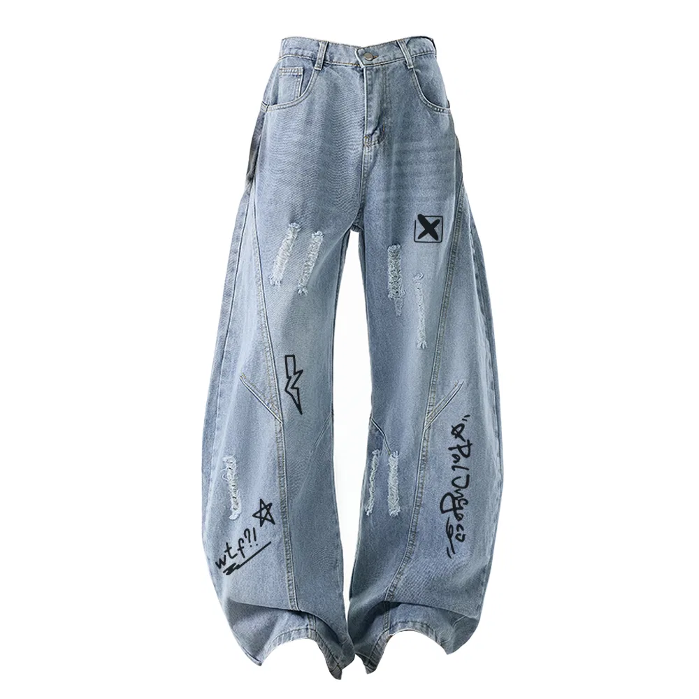 Детские джинсы свободного кроя с широкими штанинами Unisex Moderate Wide Leg PAL ONGACO, Light Blue