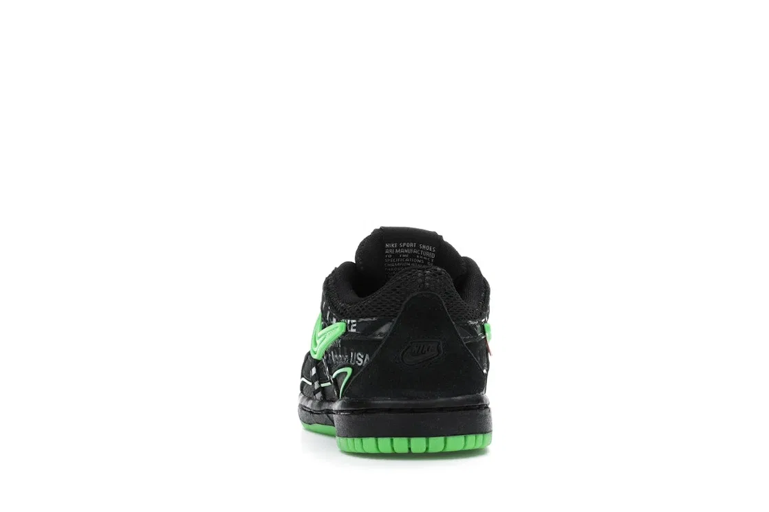 Детские кроссовки Lifestyle Nike Air Rubber Dunk Off-White Green Strike, Black/White-Green Strike — фото 4