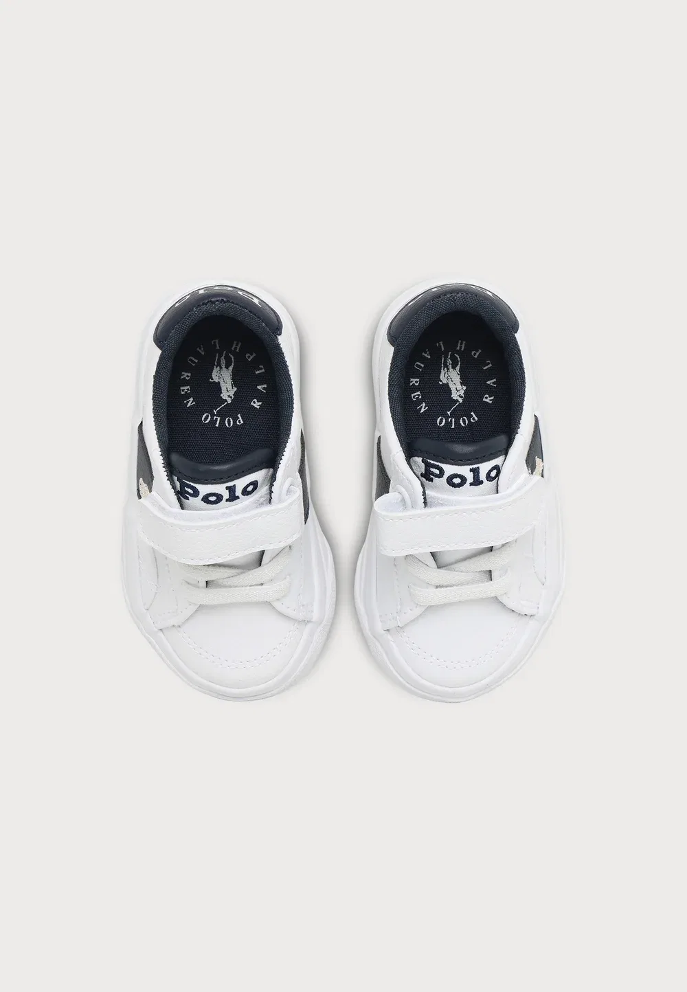 Райли, детская обувь для малышей Polo Ralph Lauren, White Tumbled/Navy W/ Cream Pp — фото 4