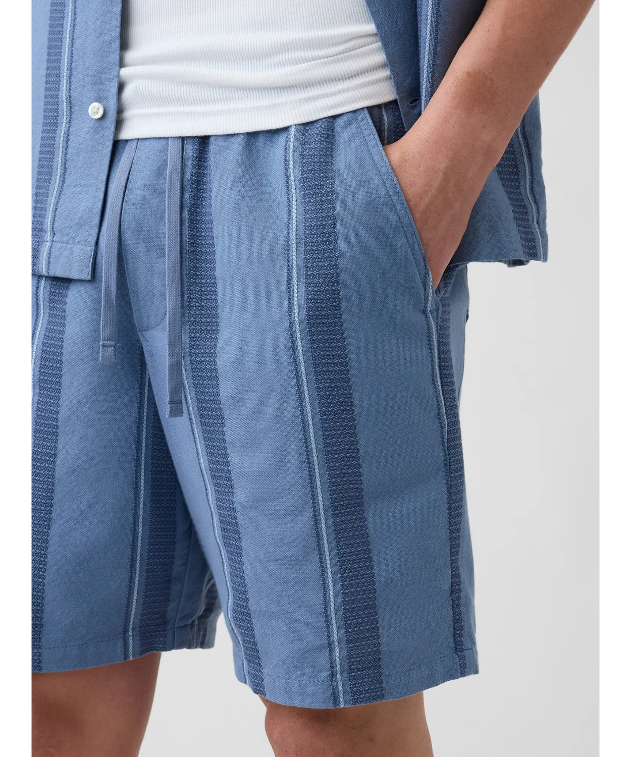 Мужские шорты с принтом в полоску 7 дюймов GAP, Blue