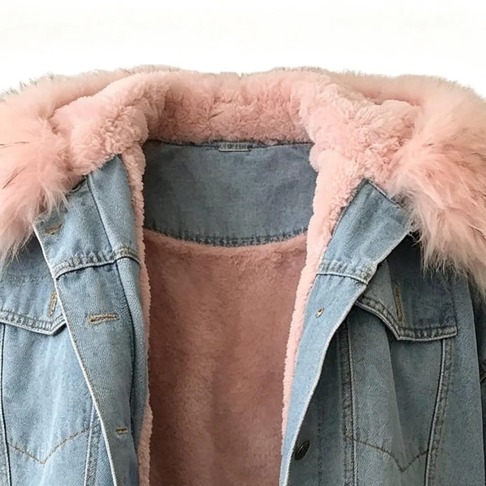 Женское джинсовое пальто-парка на подкладке из флиса, Rosa — фото 2