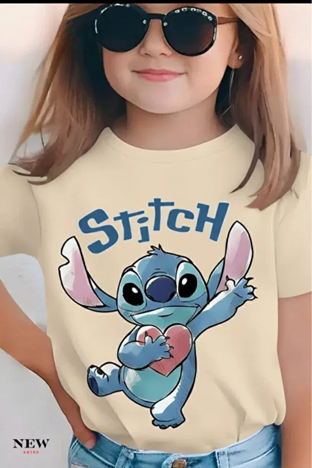 Детская футболка с принтом Stitch printed New Shine, Stone Color
