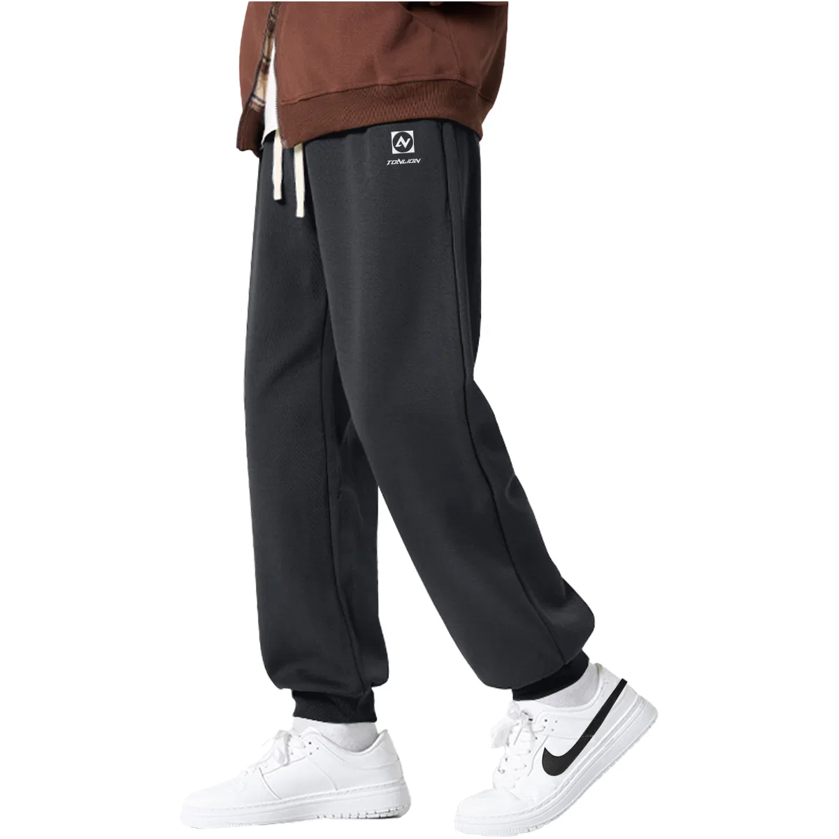 Детские спортивные штаны с начесом Tonlion, Цвет: (Fleece-lined and Thick)Dark Gray (tn Tang Lion Silver Flashing Pants Label)