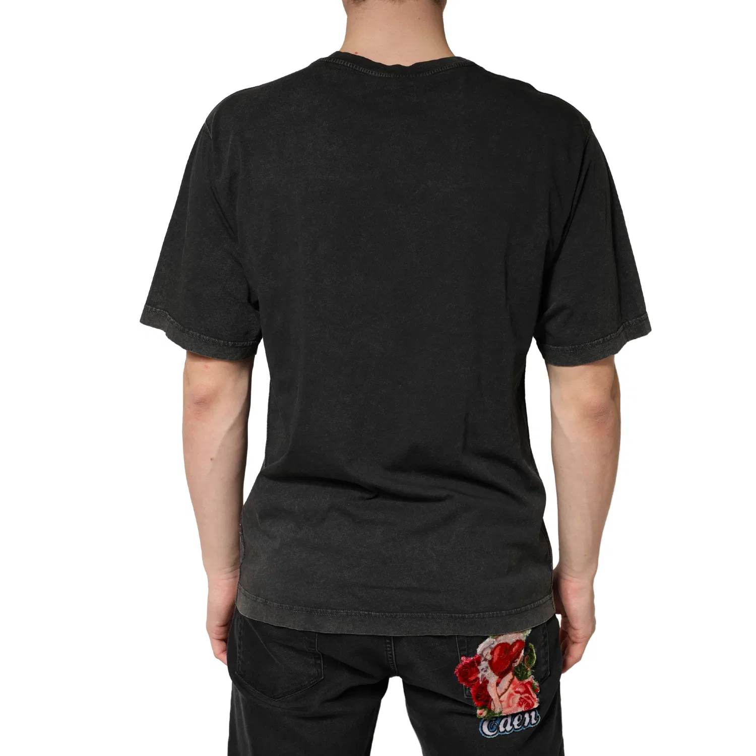 Мужская футболка с коротким рукавом и логотипом Crewneck T-Shirt Dolce & Gabbana, Black — фото 4