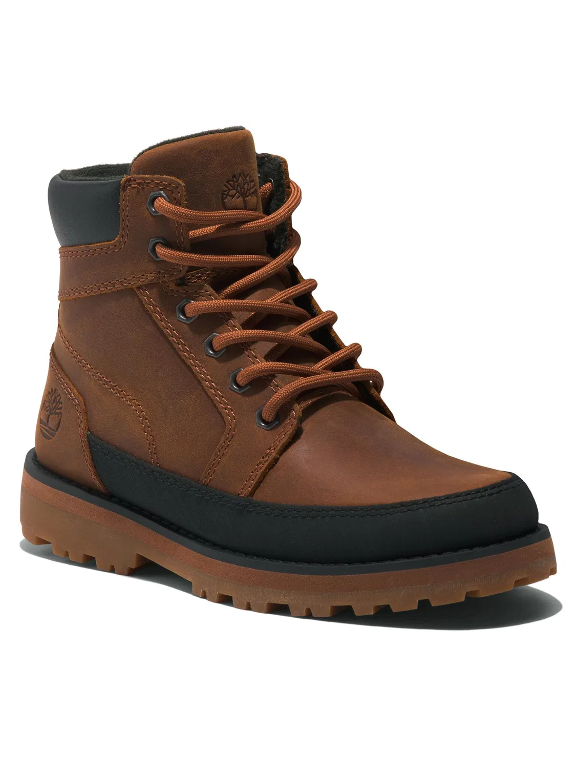 Ботильоны на шнуровке для мальчика Courma Kid Boot W/ Rand Timberland, коричневый — фото 2