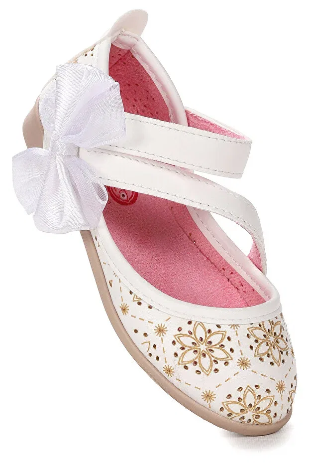 Детские балетки для девочек из искусственной кожи Kiko Kids, White