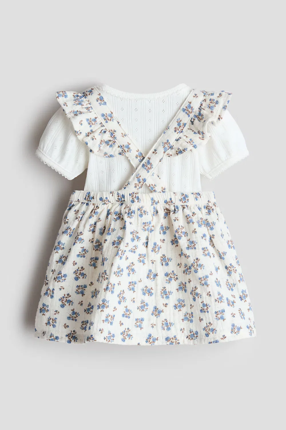 Платье из набивного хлопкового муслина H&M, Cremefarben/Geblümt — фото 3