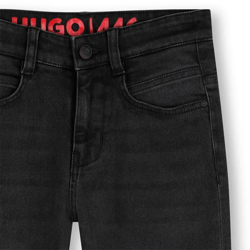 Детские брюки для мальчиков свободного кроя HUGO G01220, Black — фото 3