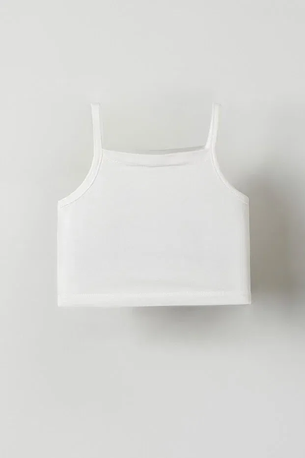 Детская футболка для девочек хлопковая Basics Hausekids, Ecru — фото 2