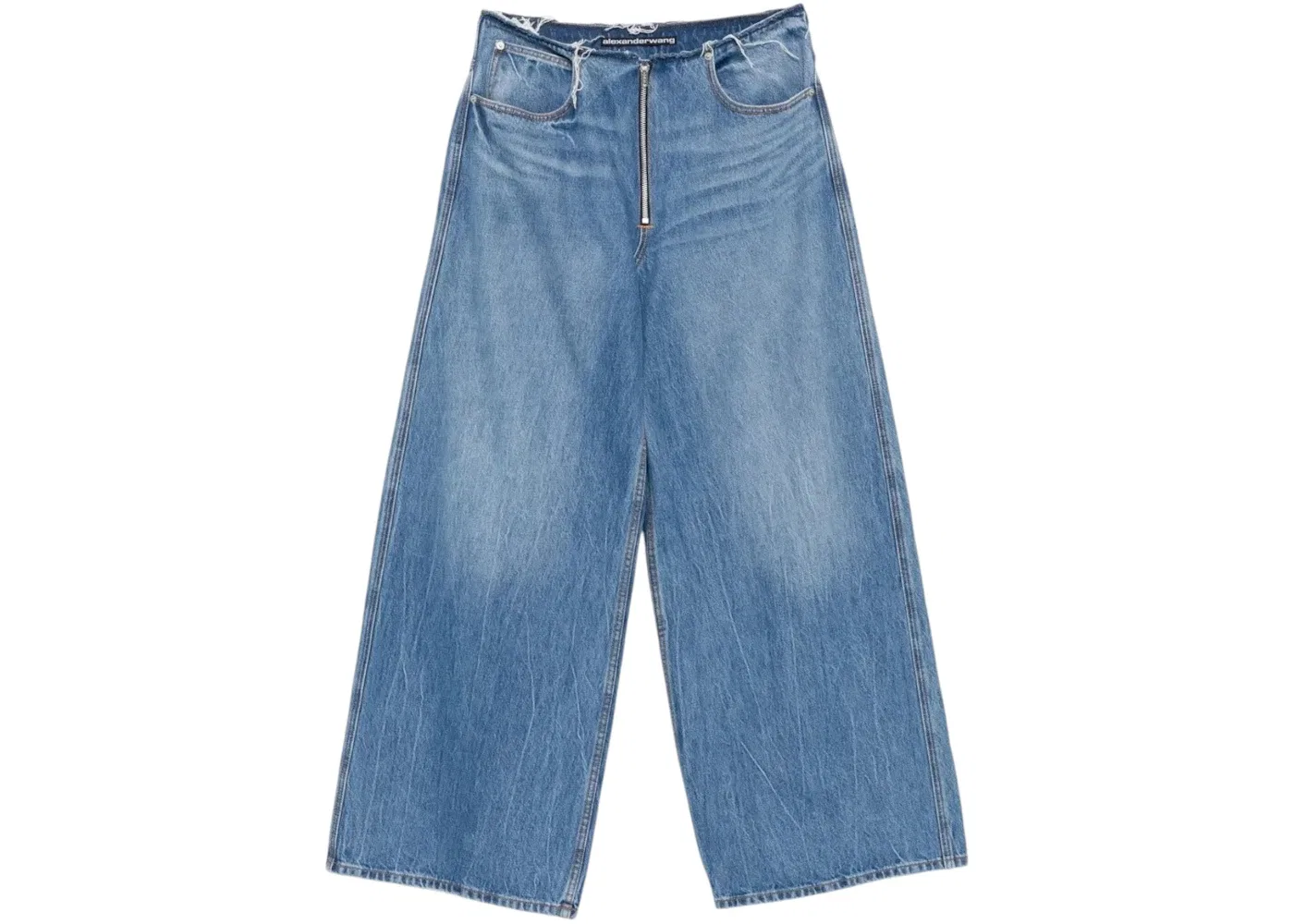 Женские джинсы с заниженной талией и широкими штанинами Alexander Wang, Vintage Marbled Blue
