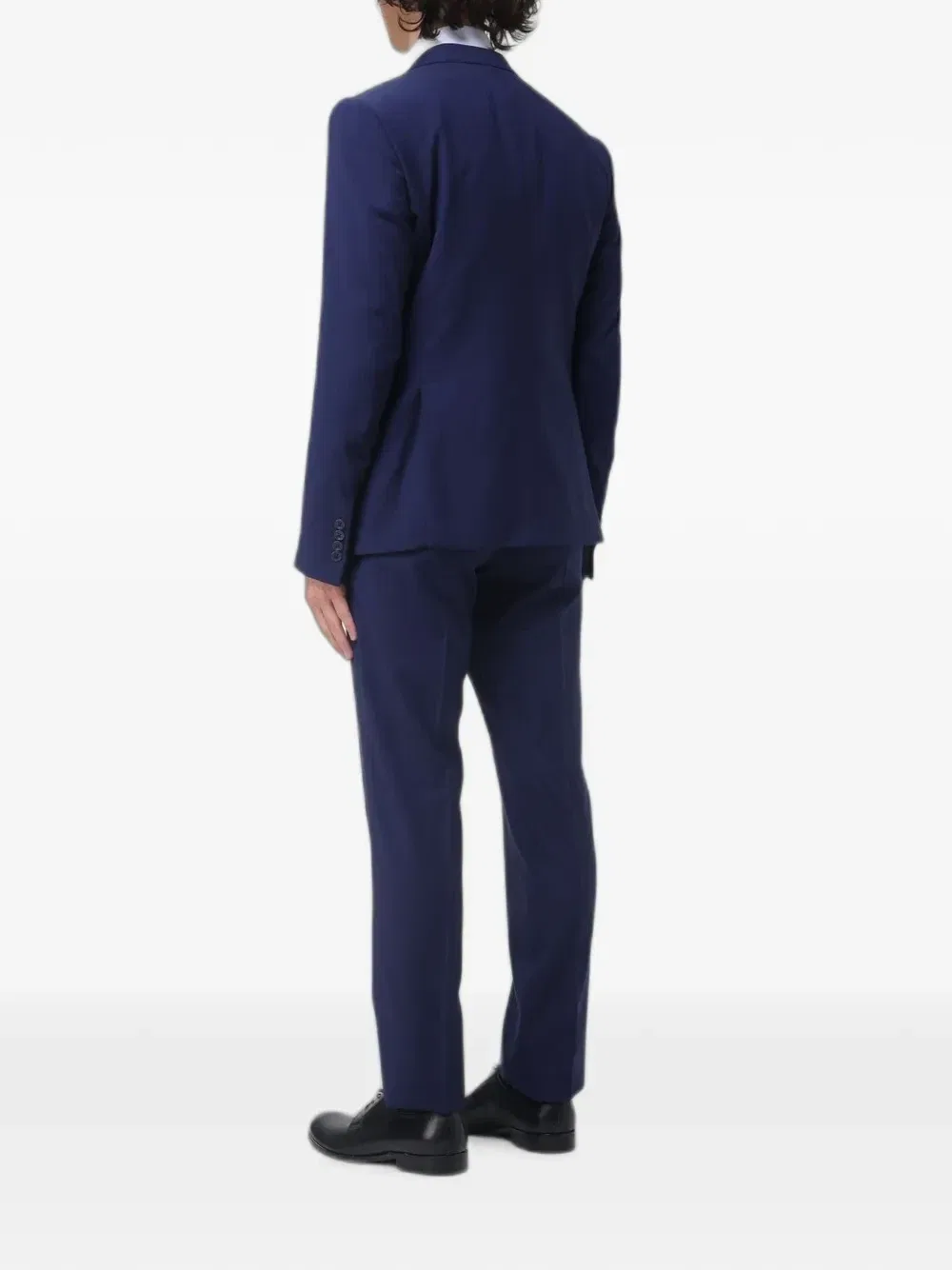 Однобортный костюм из цельной шерсти Emporio Armani, синий — фото 3