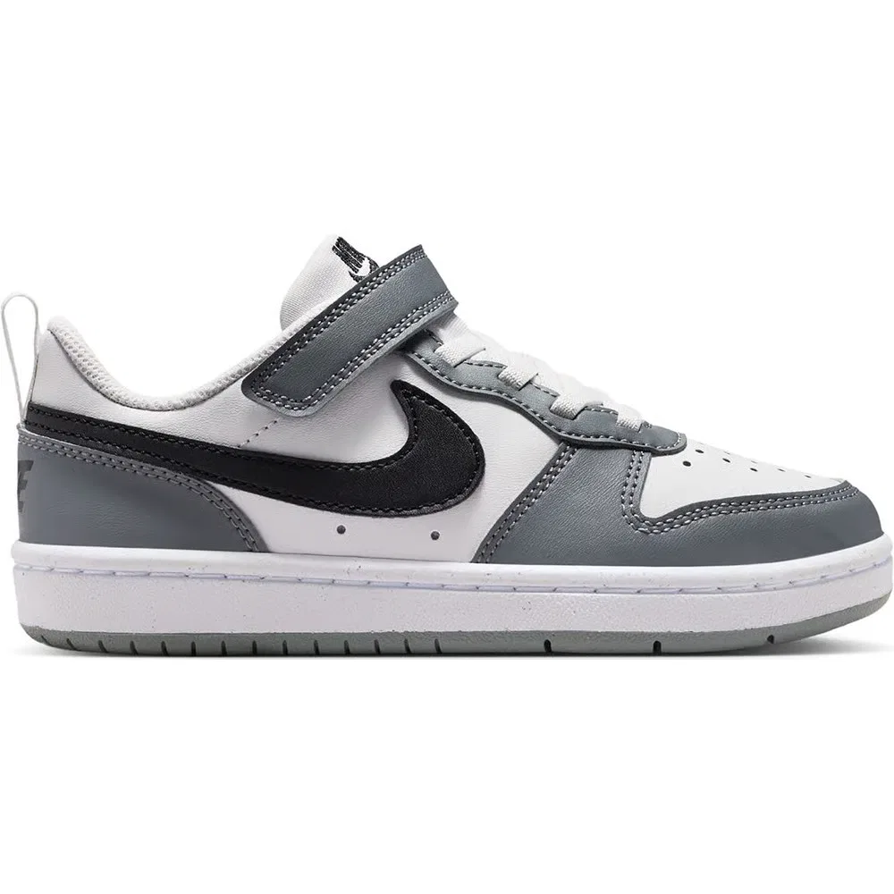Детские низкие кроссовки Court Borough Recraft Nike, White/Black/Grey