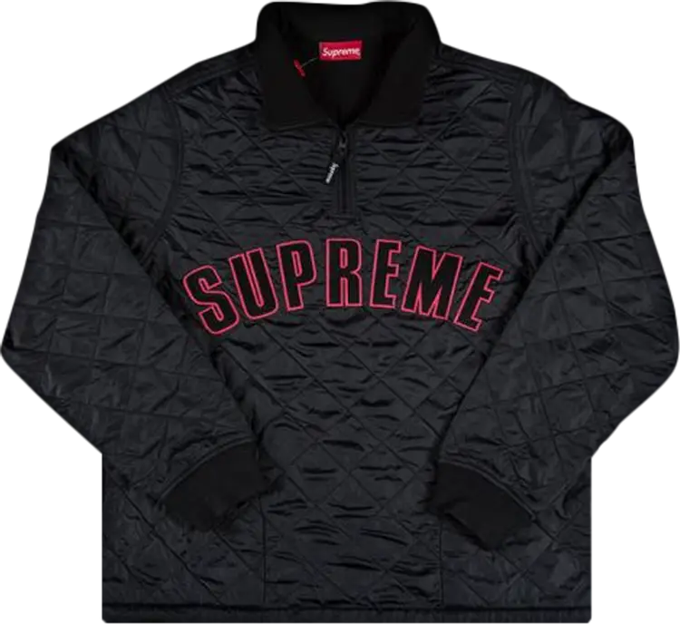 

Пуловер Supreme Arc Logo Quilted Half Zip Pullover 'Black', черный