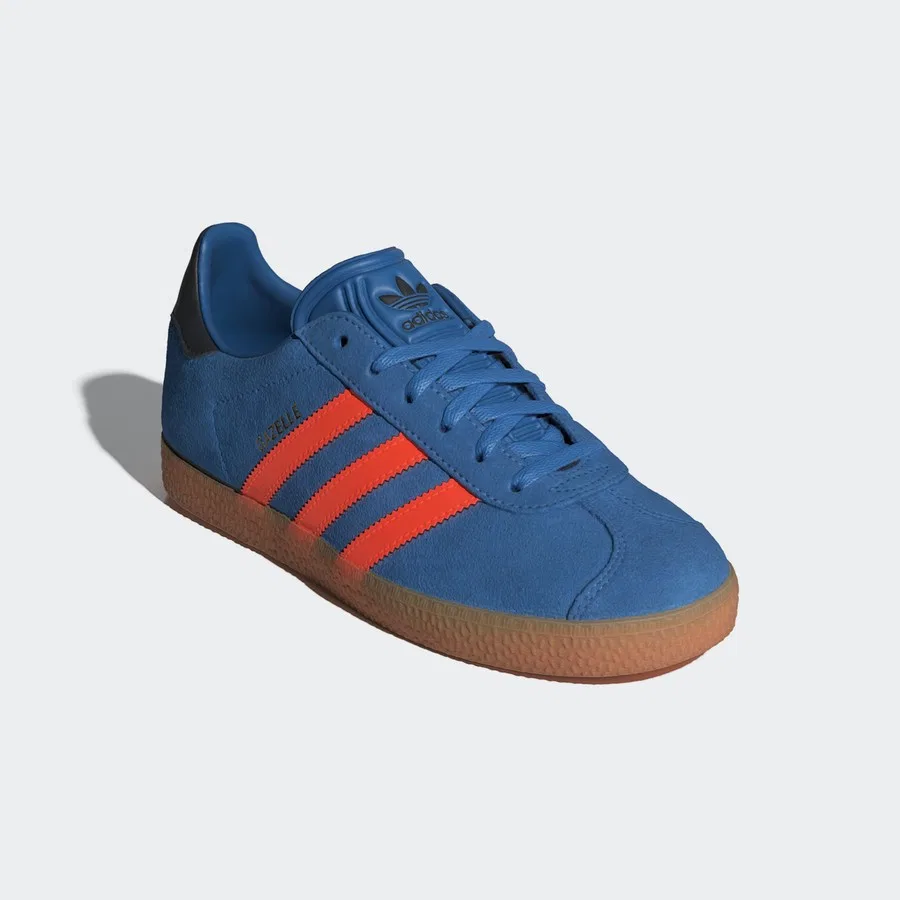 Кроссовки с супинатором из экокожи Gazelle Originals JP7124 adidas, Сине-оранжево-черный — фото 3