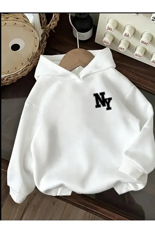 Детское худи для девочек с принтом Sportswear Baxia, White — фото 2