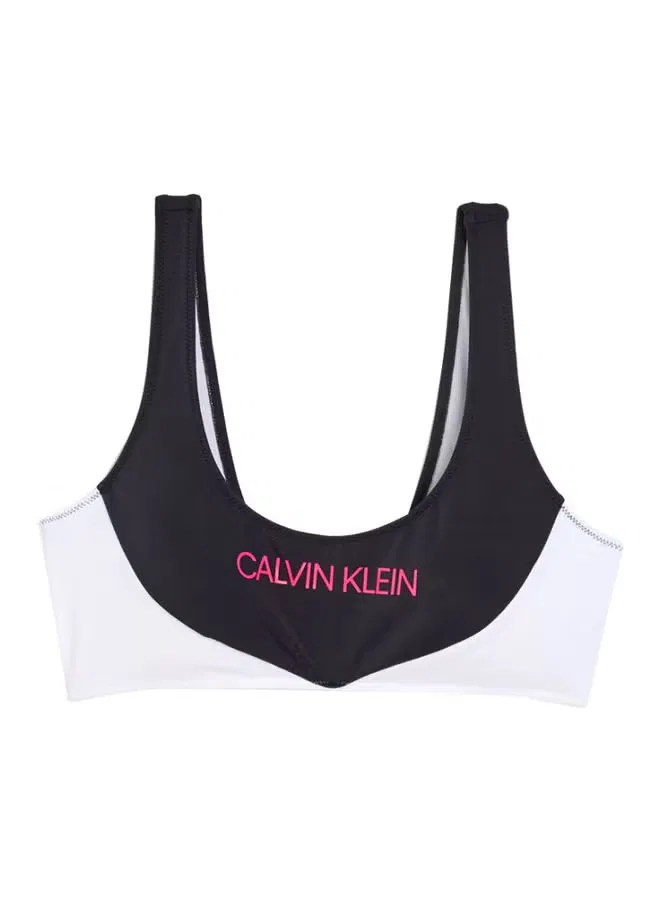 Топ бикини с контрастным брендингом, Calvin Klein, черный
