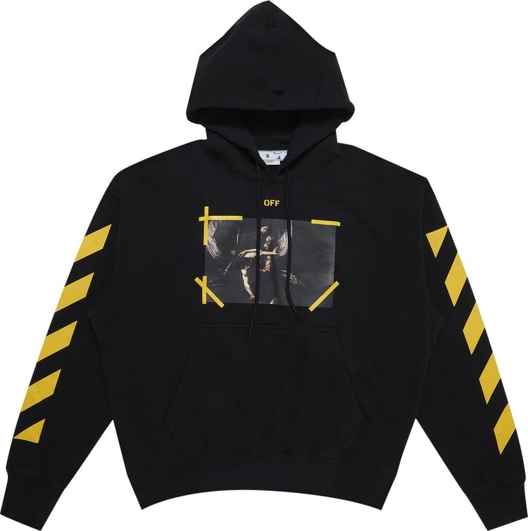 

Худи Off-White Caravaggio Printed Hoodie 'Black/White', черный
