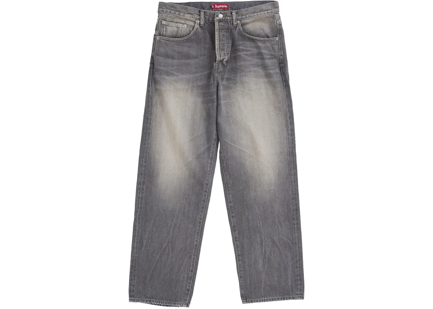 Мужские джинсы свободного кроя с потертостями Jean (SS25) Supreme, Washed Grey
