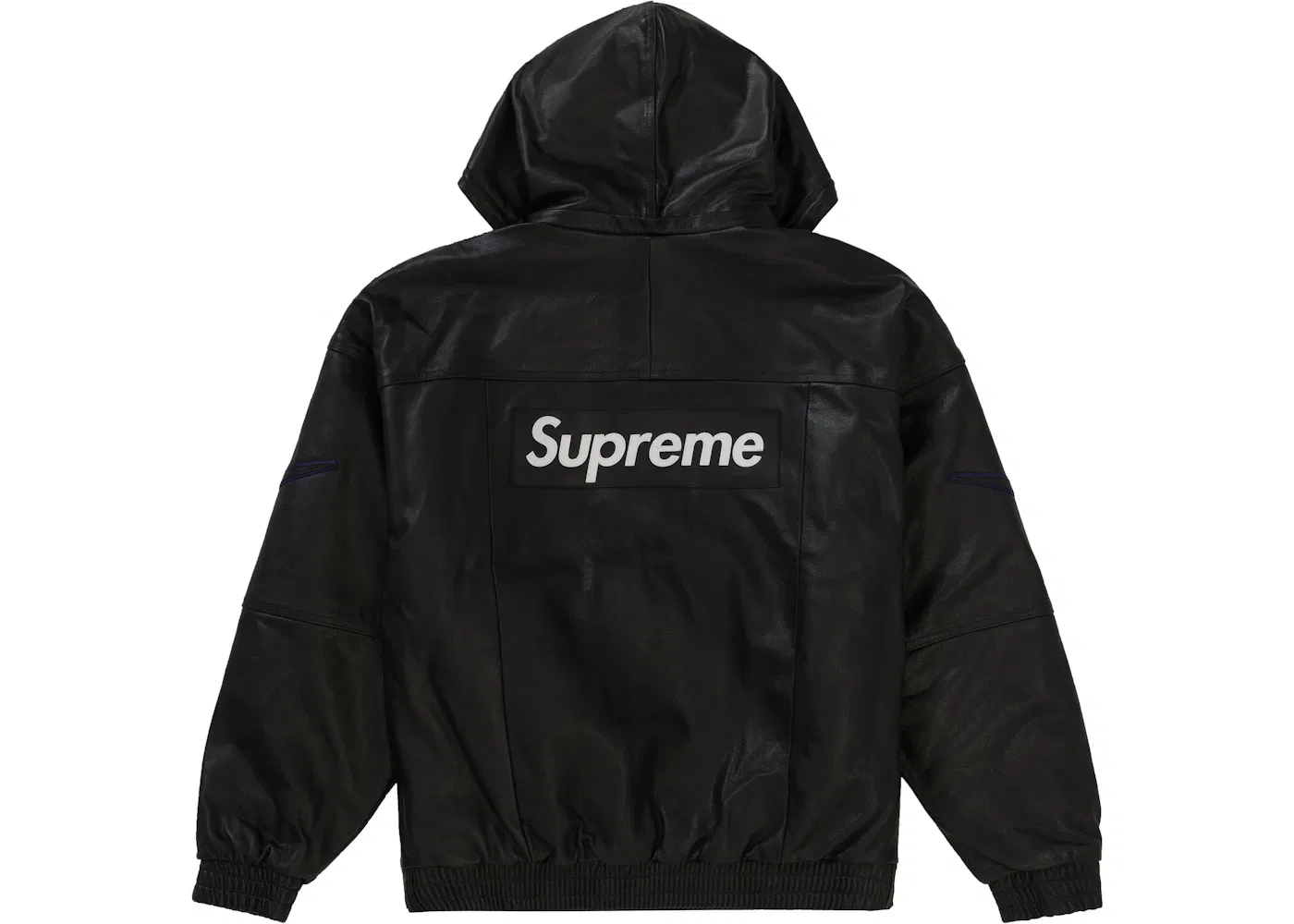 Мужской кожаный анорак с брендингом Nike Supreme, черный — фото 3