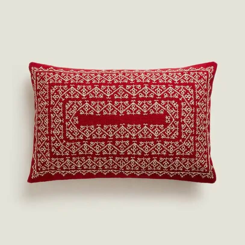 

Чехол на подушку Zara Home Embroidered Christmas, красный