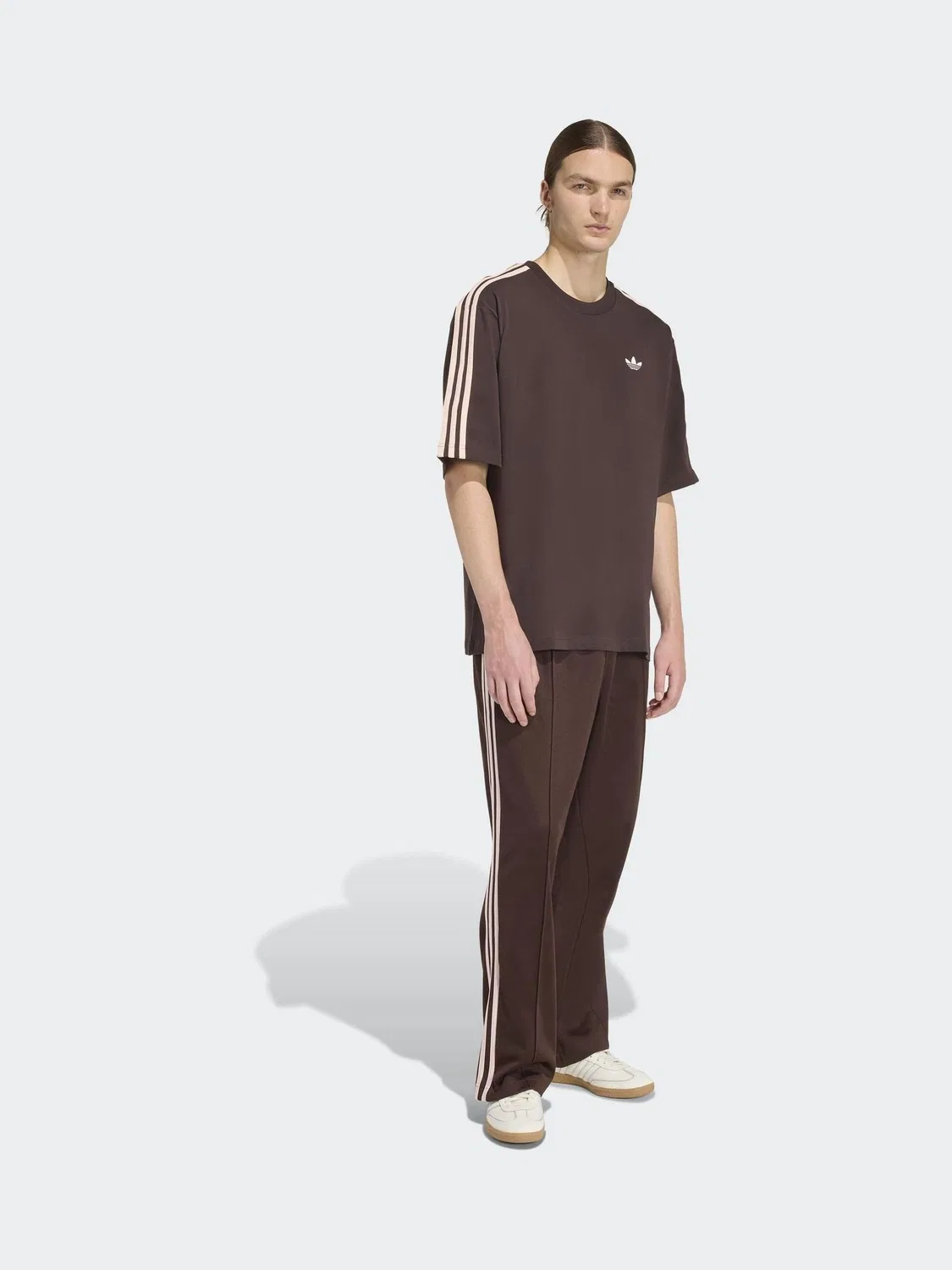 Футболка оверсайз Adicolor 3-Stripes adidas Originals, коричневый — фото 3