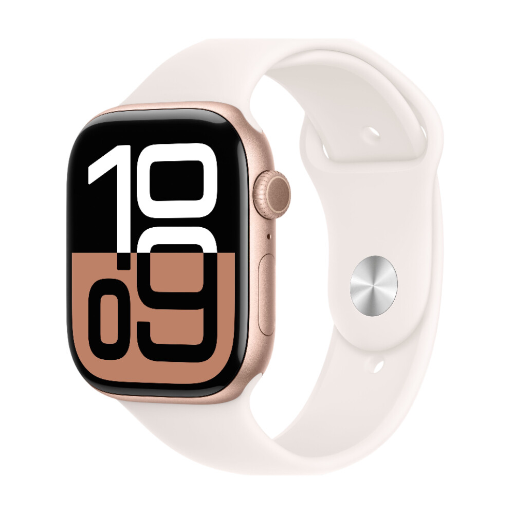 

Умные часы Apple Watch Series 10 (GPS+Cellular), 46 мм, Rose Gold Aluminum Case/Light Blush Sport Band - S/M, Розовый, Умные часы Apple Watch Series 10 (GPS+Cellular), 46 мм, Rose Gold Aluminum Case/Light Blush Sport Band - S/M