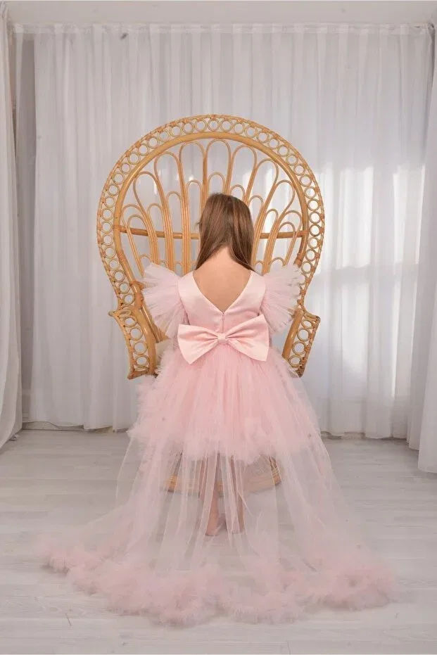 Детское платье для девочек с длинным рукавом Asel Kids, Powder