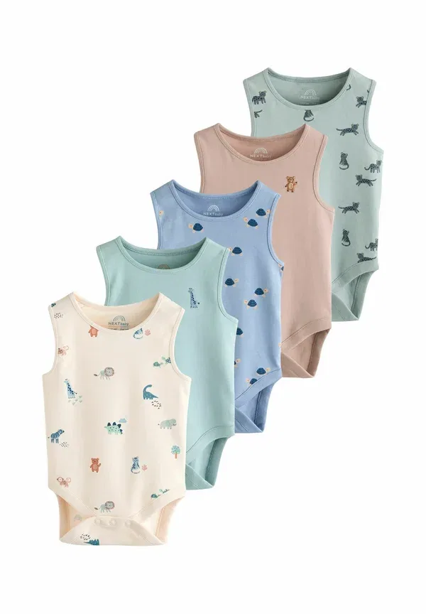 Боди с принтом динозавры Regular fit - miniprint 5 pack - body Next, teal blue, синий