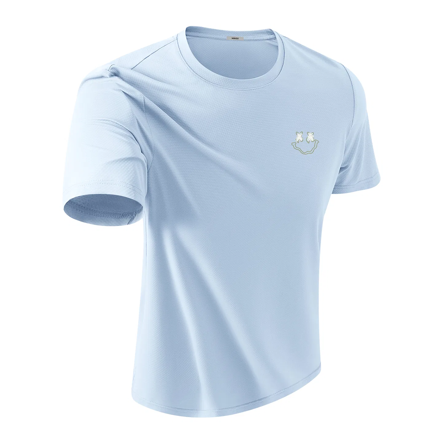 Футболка детская с принтом Ice Silk Breathable Sun Protection MINISO, White (B Smile Wreath Chest Logo) — фото 3