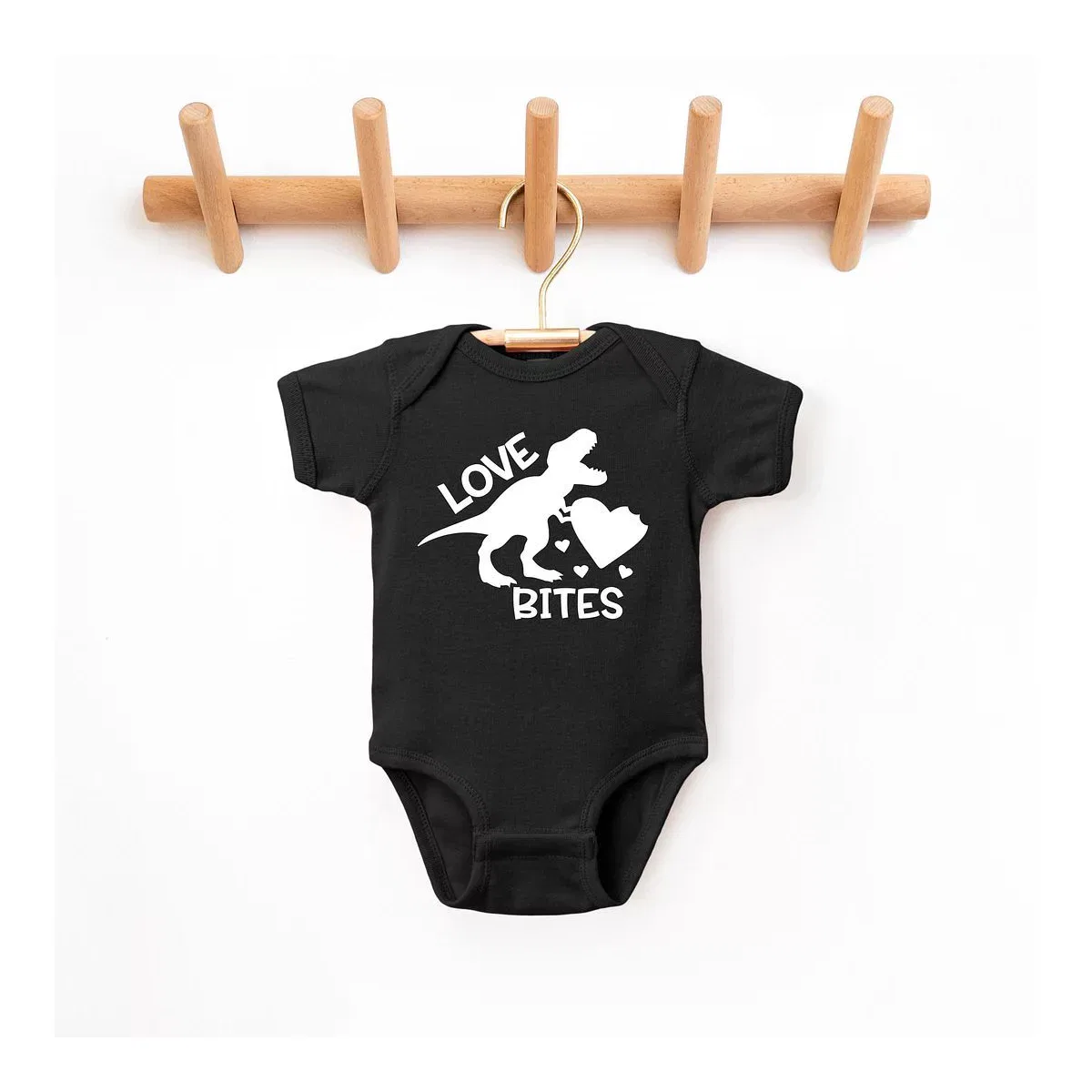 Детское боди с коротким рукавом Love Bites Dinosaur The Juniper Shop, Black