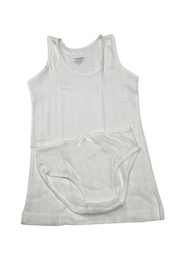 Детский комплект майки и сорочки для девочек Katamino Benitto Kids, White