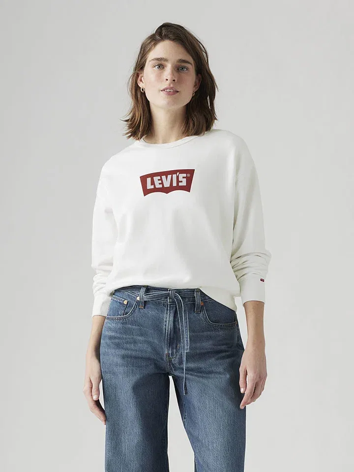 Женский свободный свитшот с логотипом Levi's, White