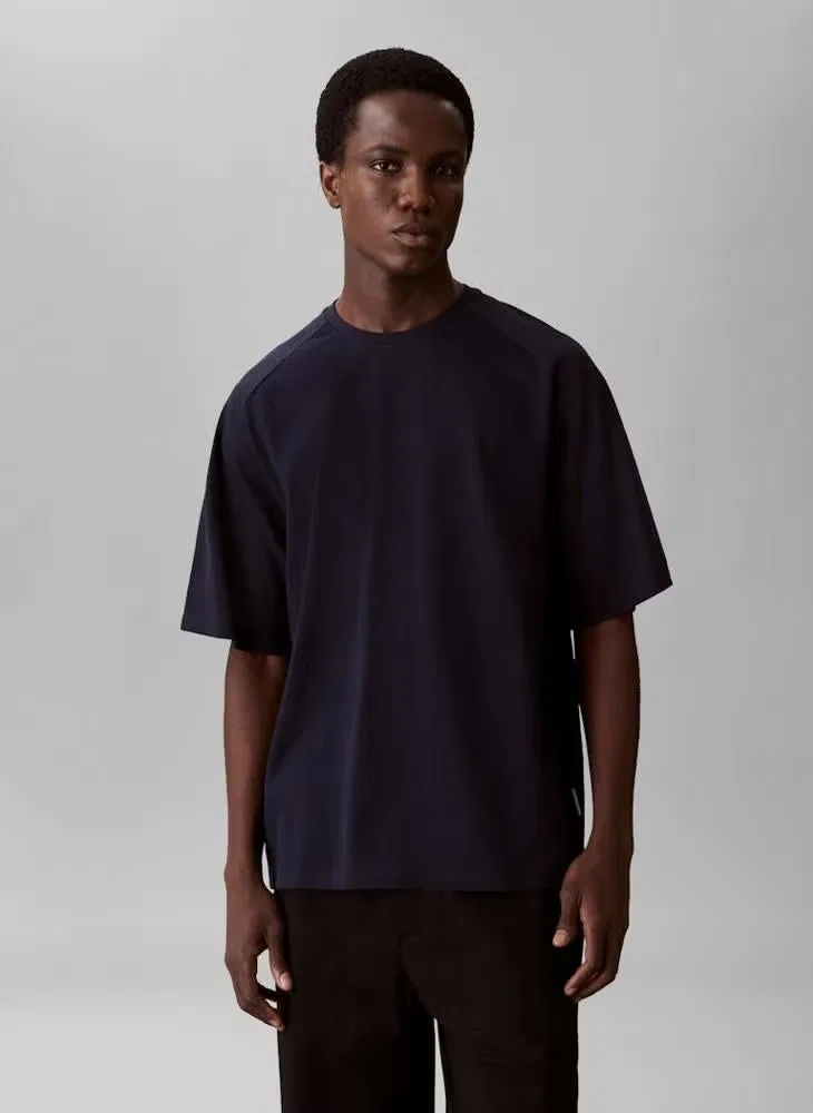 Футболка с длинным рукавом реглан Jacquard raglan sleeve t-shirt Calvin Klein, темно-синий