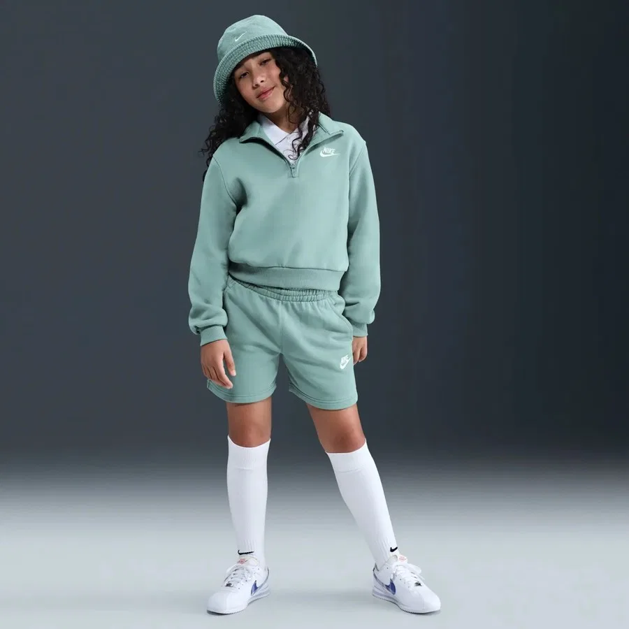 Шорты спортивные с принтом Sportswear Club Fleece Nike, Зелено-белый