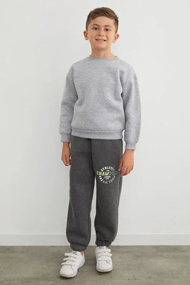 Детские спортивные штаны для мальчиков с принтом Champion Fulla Moda, Smoke Grey
