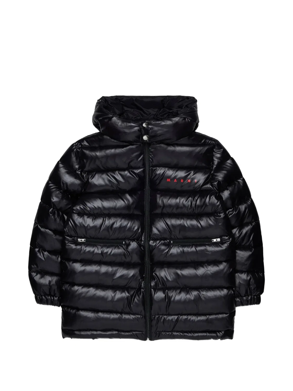 Стеганый пуховик Marni Kids, черный