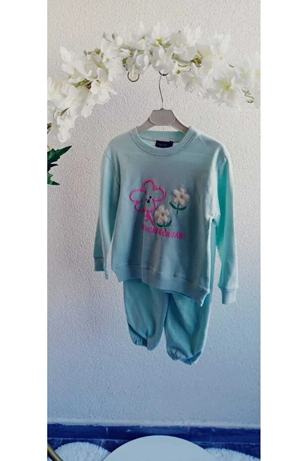 Детский комплект из свитшота и брюк с вышивкой Kgdkids, Blue — фото 3