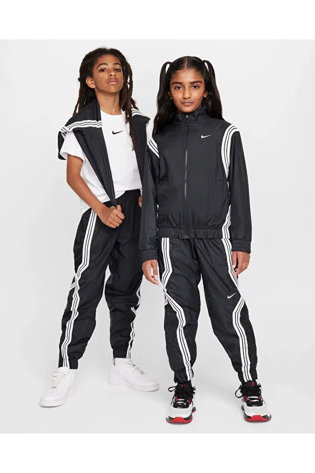 Детские спортивные штаны для девочек с эластичным манжетом Nike, Black — фото 2