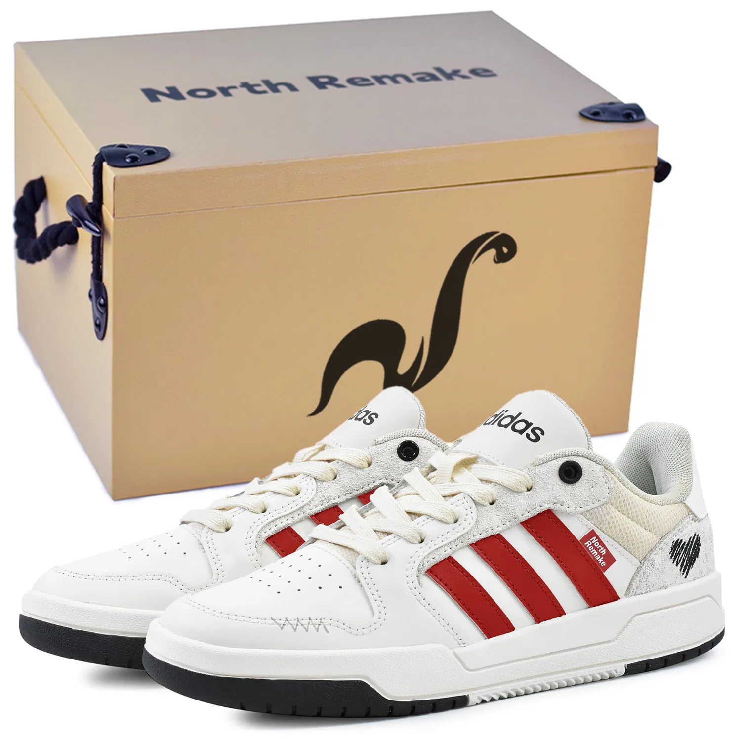 Детский скейтборд-кросівки с принтом ENTRAP Adidas, Beige — фото 3