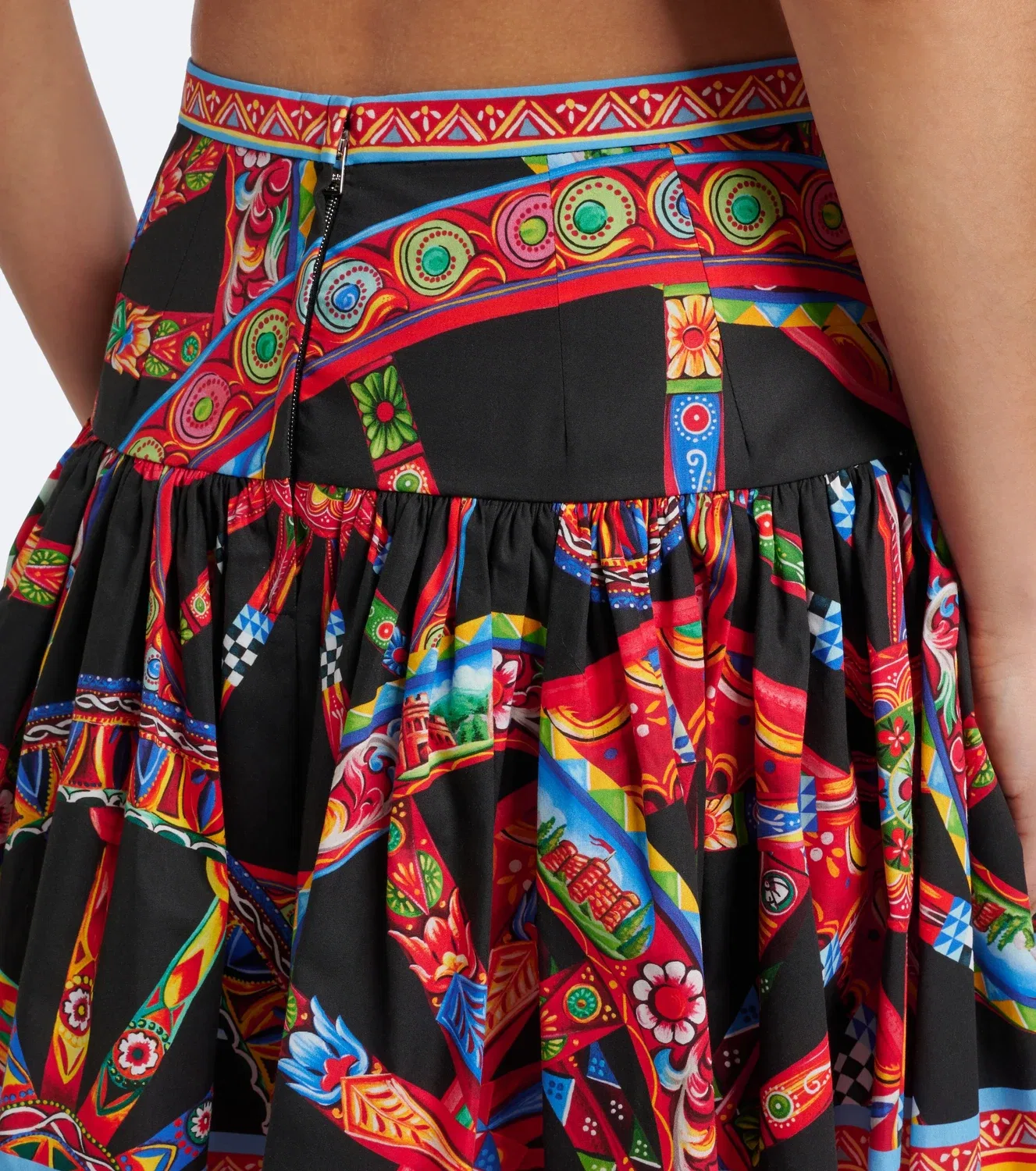 Мини-юбка Caretto из хлопка Dolce & Gabbana, мультиколор — фото 4