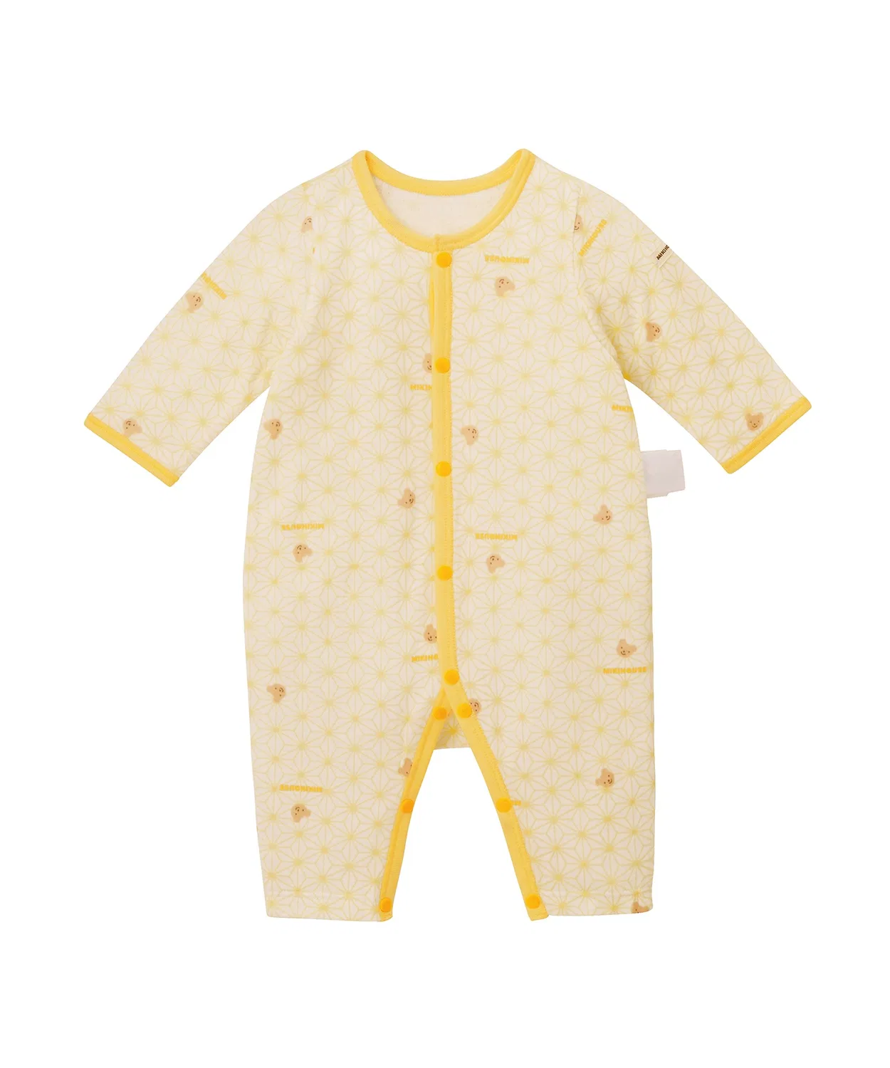 Детский комбинезон-боди из хлопка с принтом, модель Pure Veil MIKI HOUSE, Yellow