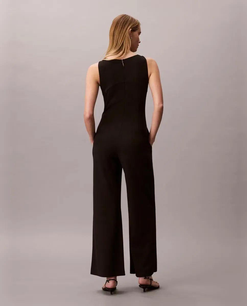 Женский комбинезон макси с круглым вырезом Calvin Klein, Negro — фото 4