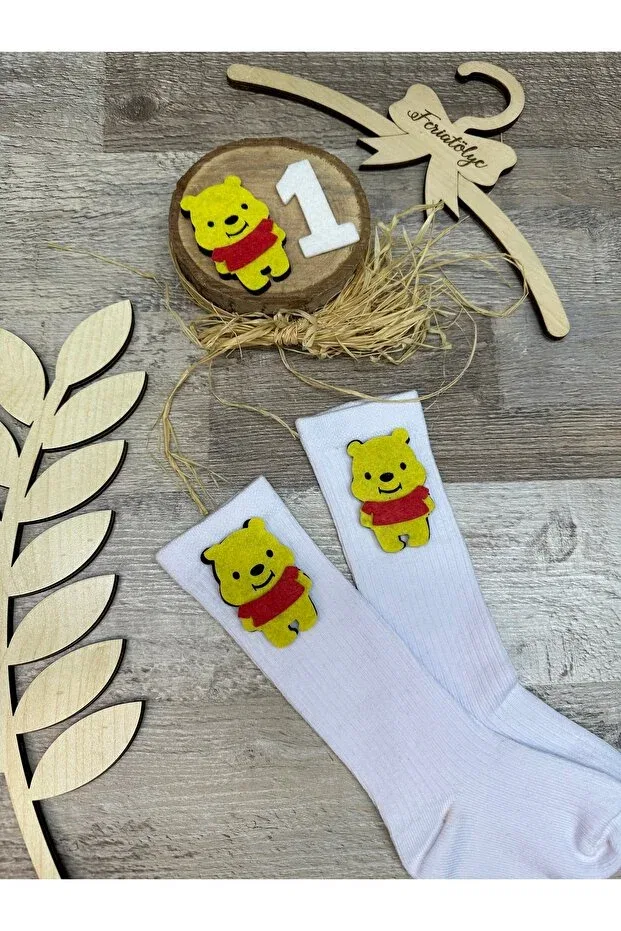 Детские носки для девочек с принтом Winnie the Pooh Feriatolye, White — фото 2