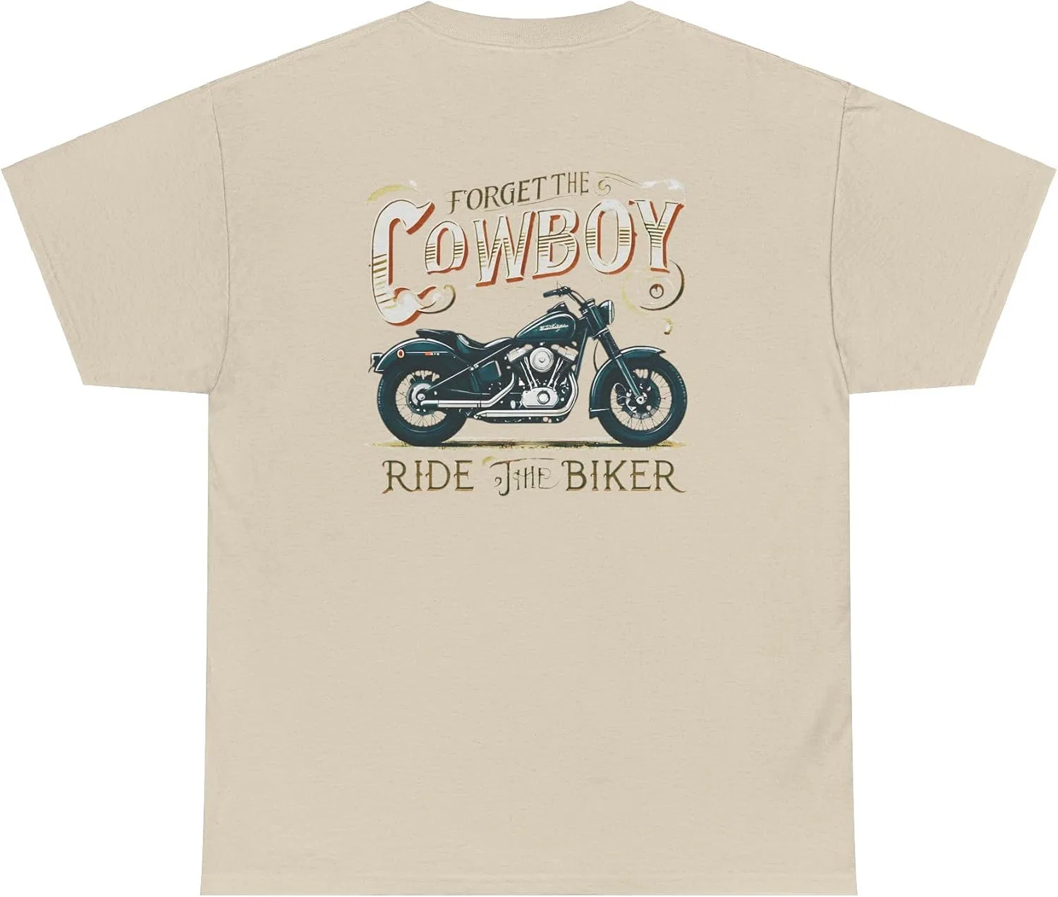Футболка с принтом Biker Gildan 5000, Sand — фото 2