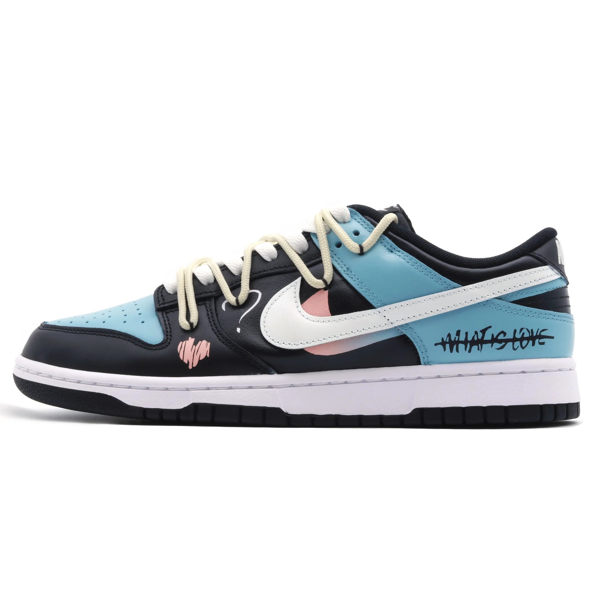 

Кастомизированные кроссовки Nike Dunk Skateboard Men Low-Top, черный/синий