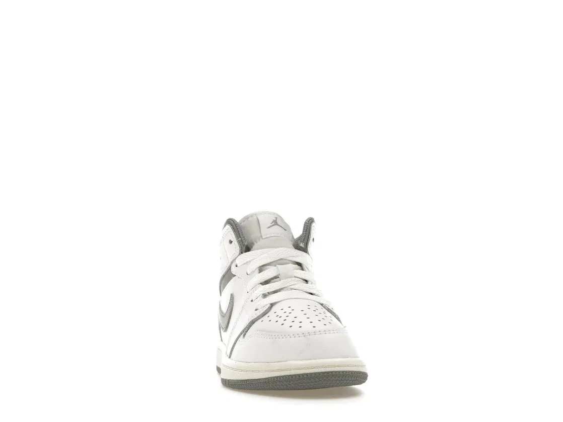 Детские кроссовки с высоким верхом Jordan 1 Mid Jordan, White Stealth — фото 2