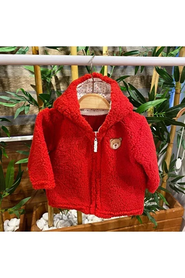 Детский кардиган с капюшоном из флиса Patsan, Red