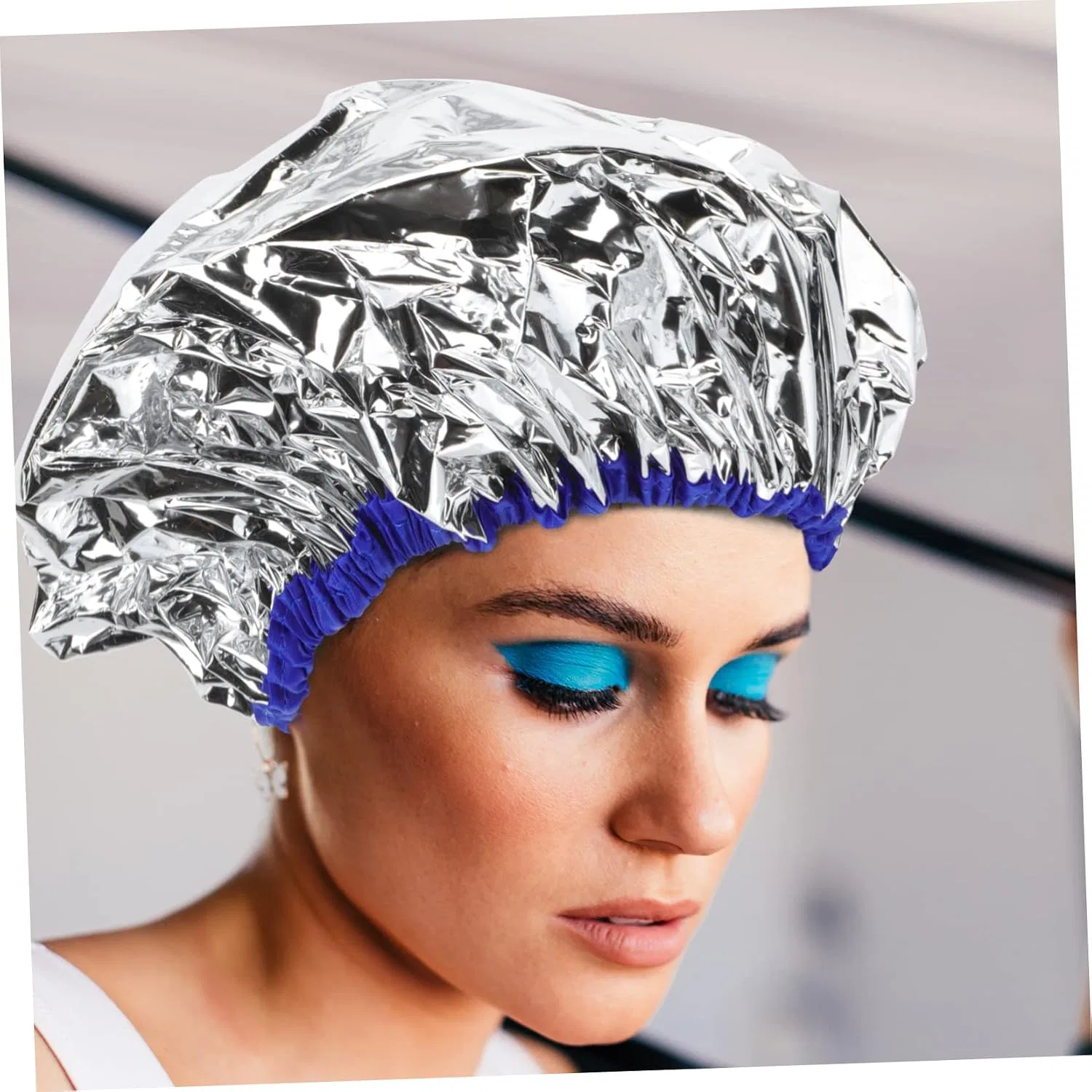 Шапочка для душа Aluminium Foil, Healvian, 26x26x1 см, Silver — фото 2